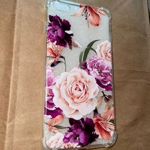 iPhone 8Plus clear case with big floral print on the back